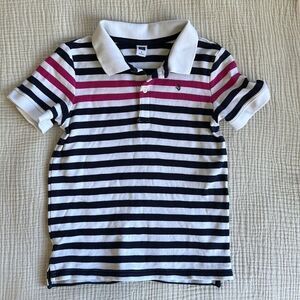 Janie and‎ Jack Shirt size 6 Navy Stripe Pink Boys